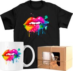  Bögre Szett Póló Száj Színes Divatos 1 Kész Ajándék 128 (AP46.96.128)