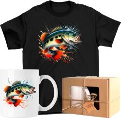  Bögre szett Póló Halak Horgász Horgászat 39 Kész Ajándék 128 (AP32.0641.128)