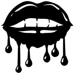 Autós matrica száj cseppek 3r 15cm x 14cm