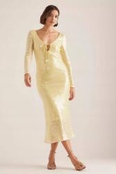 Bardot LC15222 Bardot MIDI Ruha Gazdagon Díszített Flitterekkel Kötött Nyakkivágással (36) M