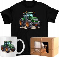  Póló szett Bögre zöld traktor járművek mezőgazdasági traktor Ajándék