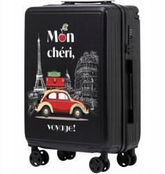 Wings Bőrönd Kis utazó kemény kézipoggyász 4 keréken Wings (CS-BNT01-S-BLACK-T2)