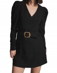 Reserved fekete ruha, Size 36, V-nyakú, díszítő pánttal