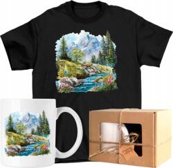  Bögre szett Póló hegyek erdő folyó virágok természet Kész Ajándék 116 (AP45.32.116)