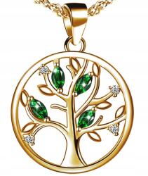 Mennica Świdnicka Aranyozott Fa Nyaklánc Ezüst 925 Cirkóniákkal Ajándék Nőknek