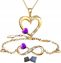 Mennica Świdnicka Arany Szett Karkötő és Nyaklánc Szív Ezüst 925 Ajándék Női