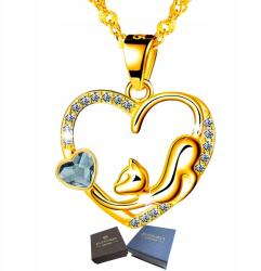 Mennica Świdnicka Arany Nyaklánc Ezüst 925 Szív Macska Strassz Ajándék Celeb