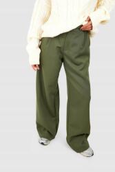 Boohoo Petite nadrág, széles, magas derekú, khaki, Size 38