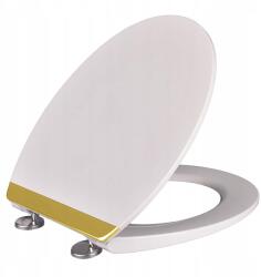 Rodeno Wc Ülőke Arany Dekorral, Masszív Duroplaszt, Levehető (ROD8974)