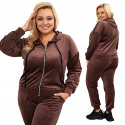 Velúr Női Melegítőnadrág Plus Size csokoládészínű méret48/50