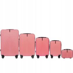 Wings 5 Utazó Bőrönd Szett XXL Abs csomagtartó 4 Keréken (SN120-5KPL-D.PINK)