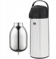 Zojirushi Ezüst színű, japán stílusú, termosz AirPot üvegbetéttel, AAPE-25S, 2, 45 literes, Zojirushi márkájú, fogantyúval (AAPE-25S-ST)