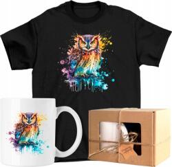  Bögre szett Póló Bagoly Színes Művészet 09 Kész Ajándék 152 (AP46.15.152)