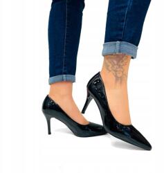  Fekete Lakkozott Klasszikus Magassarkú Cipő Bőr Talpbetét 38-AS (GTG03-50-LAK-G)