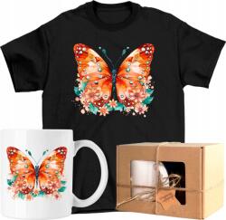  Bögre szett Póló pillangó virágok pillangó butterfly 5 Kész Ajándék 128 (AP29.0178.128)
