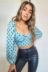 Boohoo IC54202 Boohoo Petite Crop Top Hosszú Ujjú Pöttyös (17) M