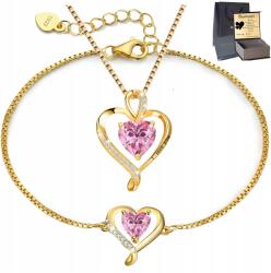 Mennica Świdnicka Arany Ékszer szett Ezüst 925 Aranyozott Karkötő Nyaklánc Gravírozás