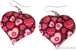 Xuxa Bordó-rózsaszín szív alakú bizsu fülbevaló