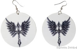 Xuxa Fekete-fehér szárnyas kereszt mintás bizsu fülbevaló