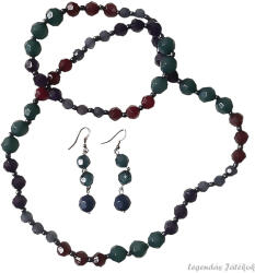 Xuxa Hosszú gyöngyös gumis nyaklánc és fülbevaló szett