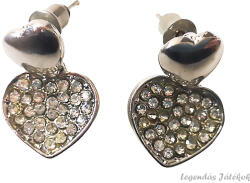 Xuxa Strasszos szív fém bizsu fülbevaló