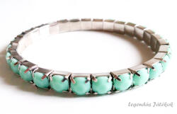 Xuxa Türkizzöld gumis fém bizsu karkötő