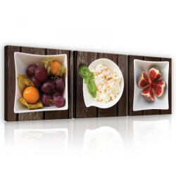 Consalnet Vászonkép 3 darabos, Ételek, 3 db 25x25 cm méret (C5-13230S13)