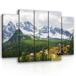 Consalnet Vászonkép, 5 darabos Házak a hegyekben 150x100 cm méretben (C5-10507S12)