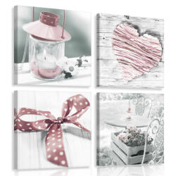 Consalnet Vászonkép 4 darabos, Rózsaszín tárgyak 50x50 cm méretben (C5-10955S20)