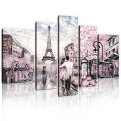 Consalnet Vászonkép, 5 darabos, Szerelmes pár Párizsban 170x100 cm méretben (C5-11470S4A)