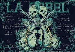 Consalnet Gitár és koponyák poszter, fotótapéta, Vlies (368 x 254 cm) (C1-842V8)