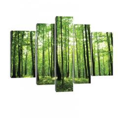 Consalnet Vászonkép, 5 darabos, Zöld erdő 170x100 cm méretben (C5-20011S4A)