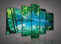 Consalnet Vászonkép, 5 darabos, Vízesés az erdőben 170x100 cm méretben (C5-1508S4A)