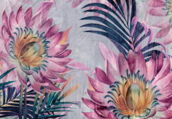 Consalnet Nagy rózsaszín rajzolt virágok poszter, fotótapéta, Vlies (416 x 290 cm) (C1-15185VEXXXXL)