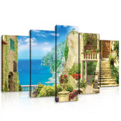 Consalnet Vászonkép 5 darabos, Sziklasziget, sziklaházakkal 100x60 cm méretben (C5-11418S17)