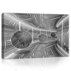 Consalnet Fekete-fehér alagút golyókkal, vászonkép, 60x40 cm méretben (C5-10079O4)