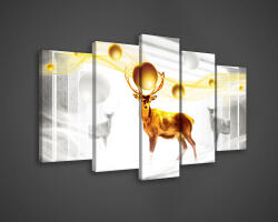 Consalnet Vászonkép 5 darabos, Szarvas 100x60 cm méretben (C5-2300S17)