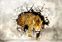 Dimex HUNTING PANTHER fotótapéta, poszter, vlies alapanyag, 375x250 cm (MS-5-0233)