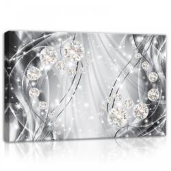 Consalnet Szürke gyöngyös absztrakt, vászonkép, 60x40 cm méretben (C5-10406O4)