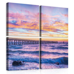 Consalnet Vászonkép 4 darabos, Móló a tengerparton 50x50 cm méretben (C5-10514S20)