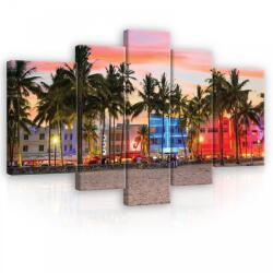 Consalnet Vászonkép, 5 darabos, Kivilágított tengerpart 170x100 cm méretben (C5-11756S4A)
