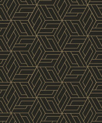 Grandeco Fekete-arany geometriai mintás tapéta (Omura A67302) (A67302)