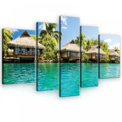 Consalnet Vászonkép, 5 darabos, Bungalók 170x100 cm méretben (C5-10228S4A)