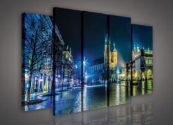 Consalnet Vászonkép, 5 darabos Város az esti fényekben 150x100 cm méretben (C5-518S12)