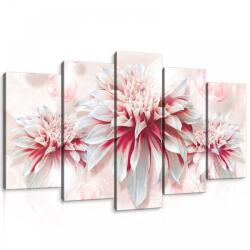 Consalnet Vászonkép 5 darabos, Fehér-piros virág 100x60 cm méretben (C5-10153S17)