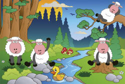 Dimex SHEEP IN FOREST fotótapéta, poszter, vlies alapanyag, 375x250 cm (MS-5-0341)