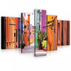 Consalnet Vászonkép, 5 darabos, Színes épületek 170x100 cm méretben (C5-10745S4A)