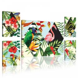 Consalnet Vászonkép, 5 darabos Trópusi minta variálható elrendezésben (C5-11126S14)