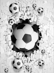 Consalnet Focilabda téglafallal poszter, fotótapéta, Vlies (206x275 cm, álló) (C1-3389VEA)