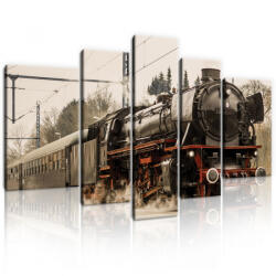 Consalnet Vászonkép, 5 darabos, Gőzmozdony 170x100 cm méretben (C5-11388S4A)